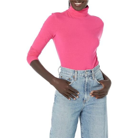 Essentials Women's Slim-Fit Lightweight Long-Sleeve Turtleneck Sweater - Picture 1 of 8